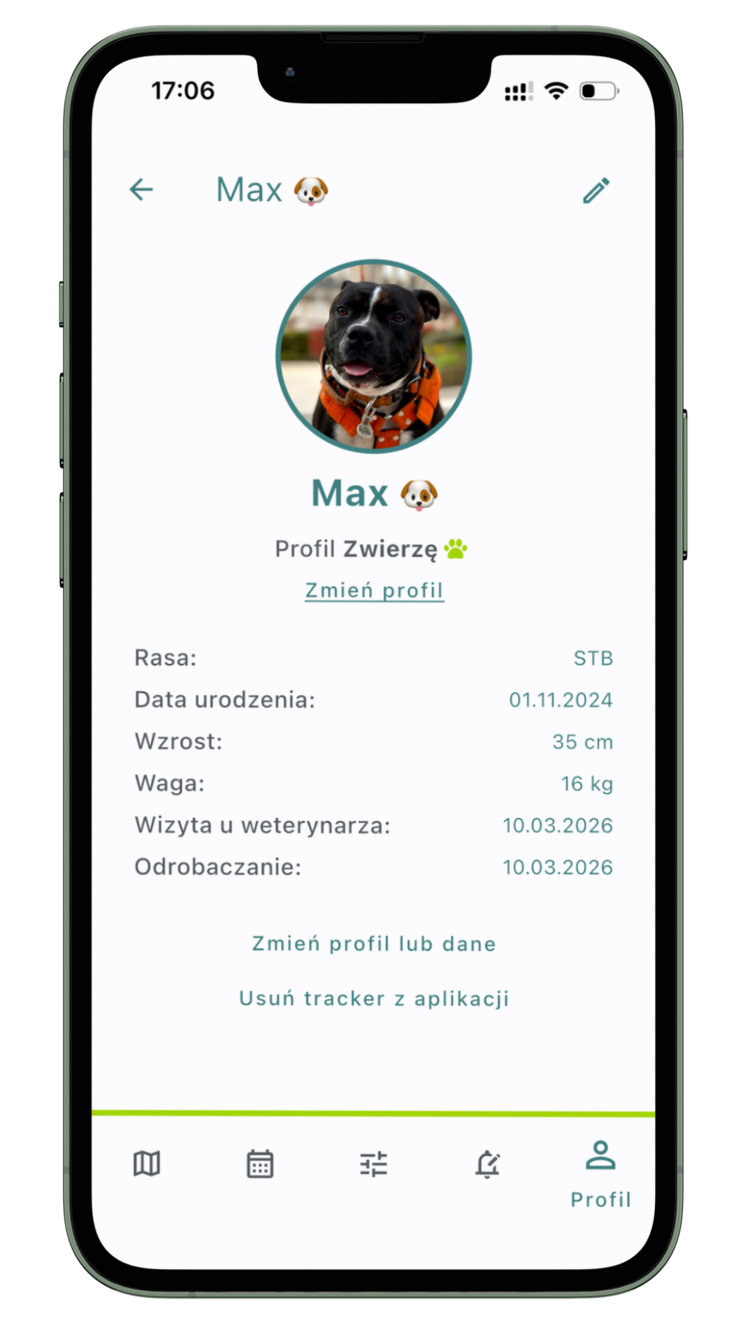 Profil v aplikaci